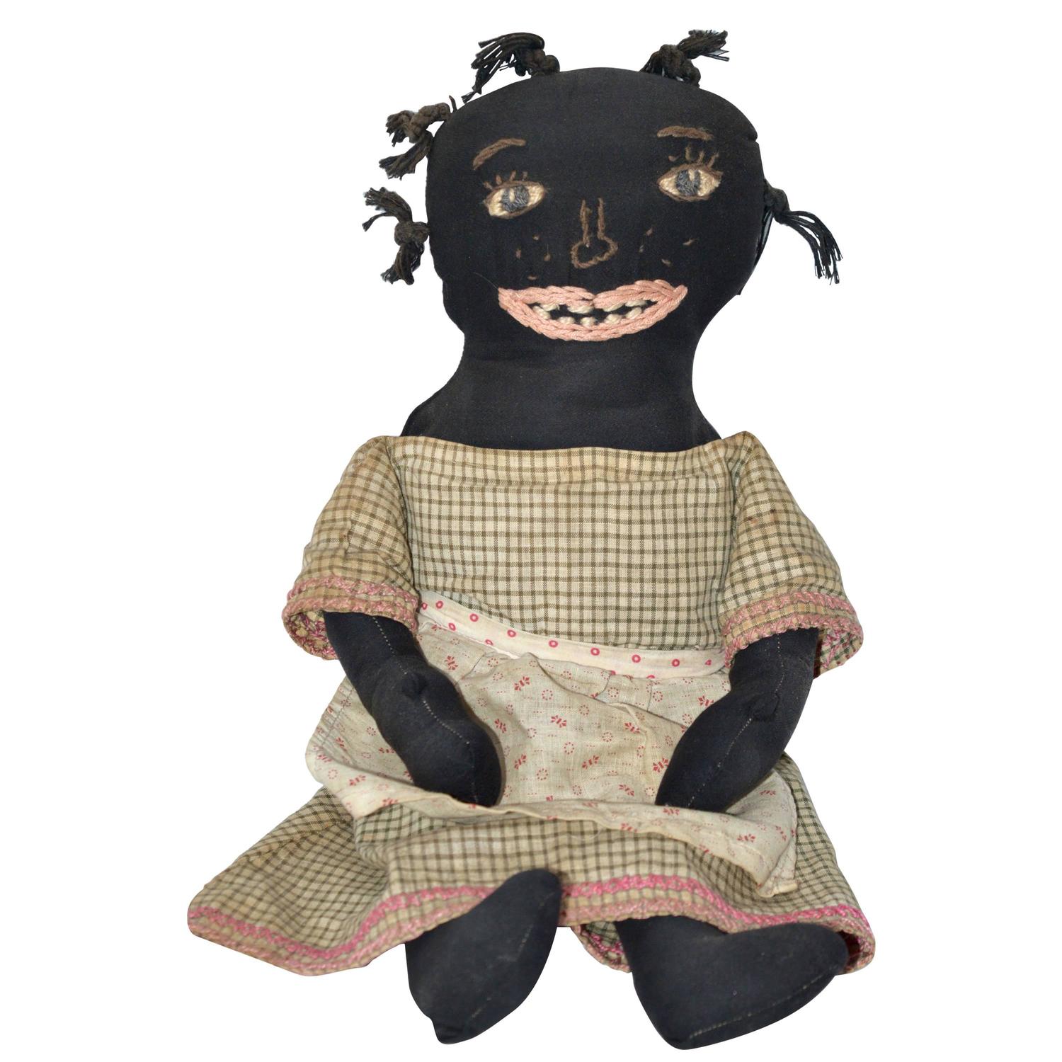Friendly American Southern Black Rag Doll, circa 1920 at 1stdibs