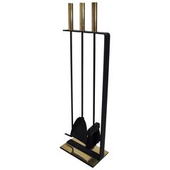 Pilgrim Modernist Iron and Brass Fireplace Tools