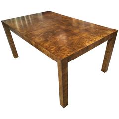 Stunning Milo Baughman Burl Dining Table