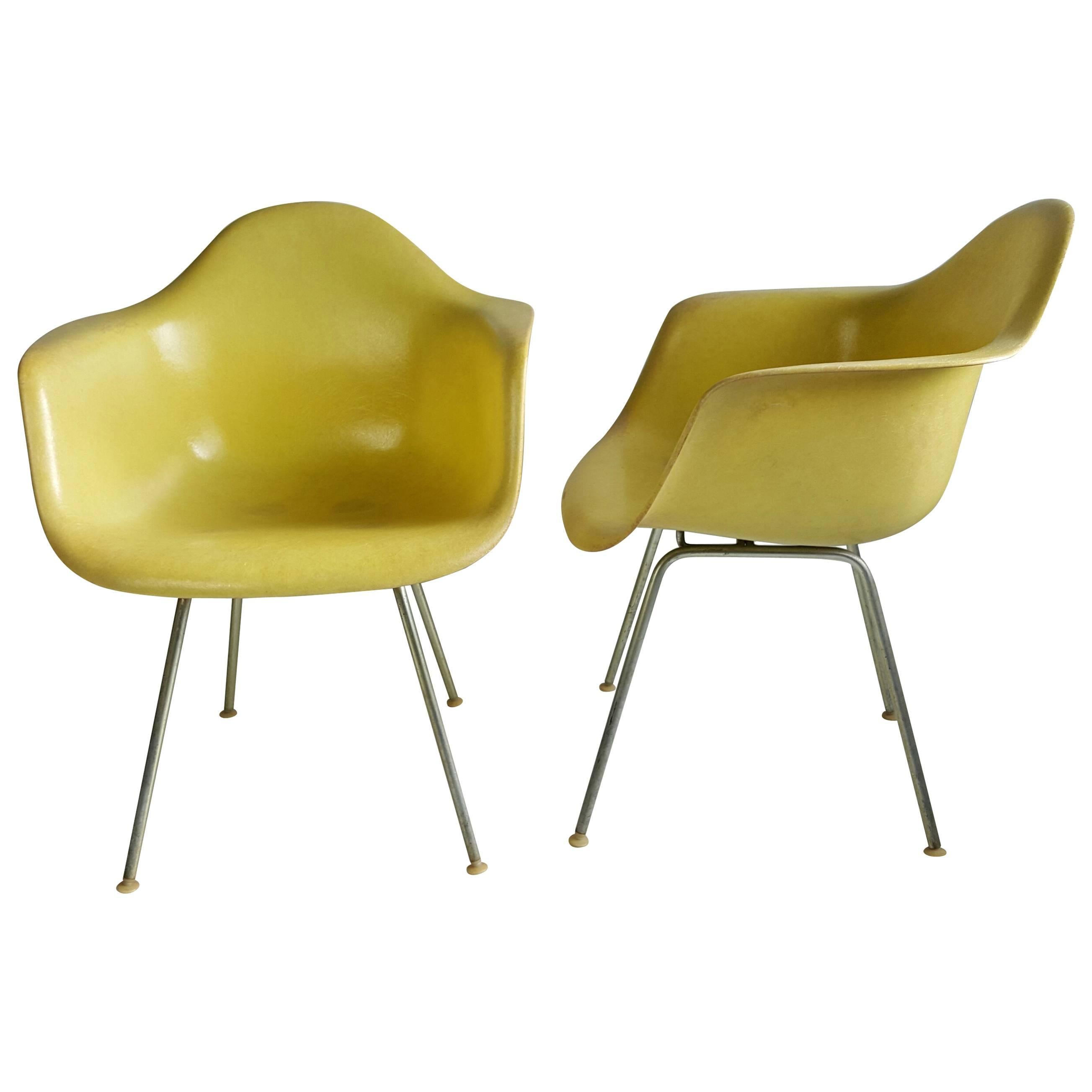 Pair of Charles and Ray Eames "Translucent" Arm Shell Chairs For Sale