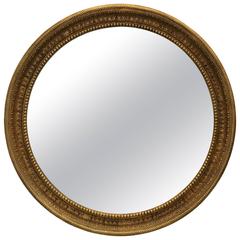 Monumental Regency Style Gilt Convex Mirror