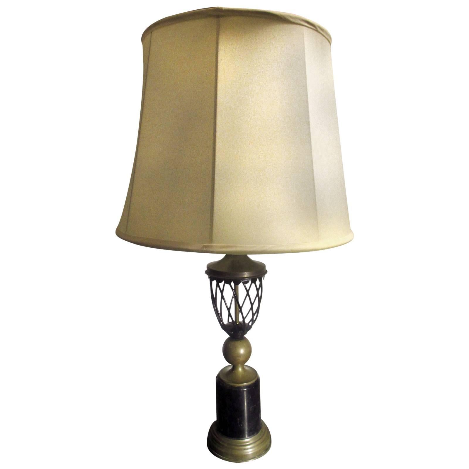 Arturo Pani Bronze and Metal Table Lamp For Sale