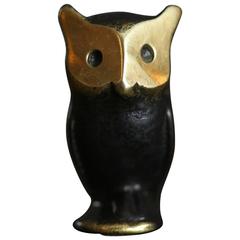 Vintage Walter Bosse Owl Brass Figurine by Hertha Baller