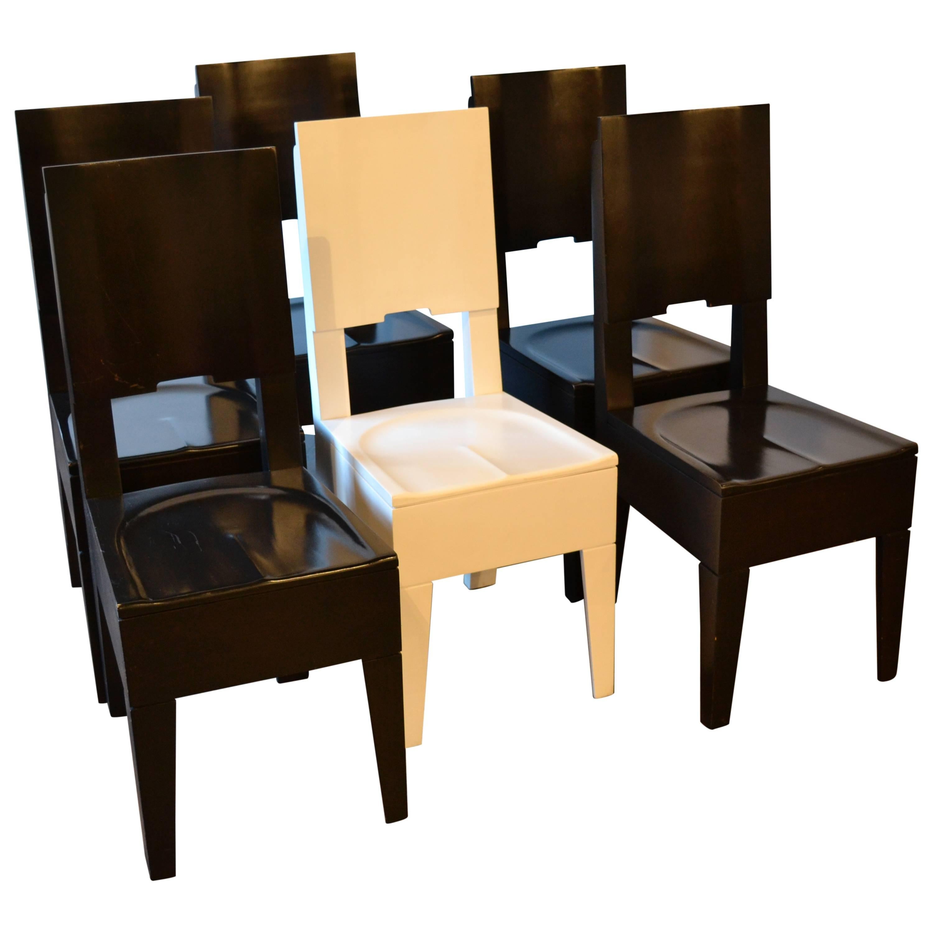 Six American Modern Dining Chairs by Artist Roy McMakin