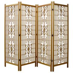 Modern Four-Panel Geometric Screen or Divider