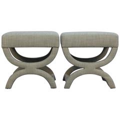 Pair of Custom Upholstered Benches
