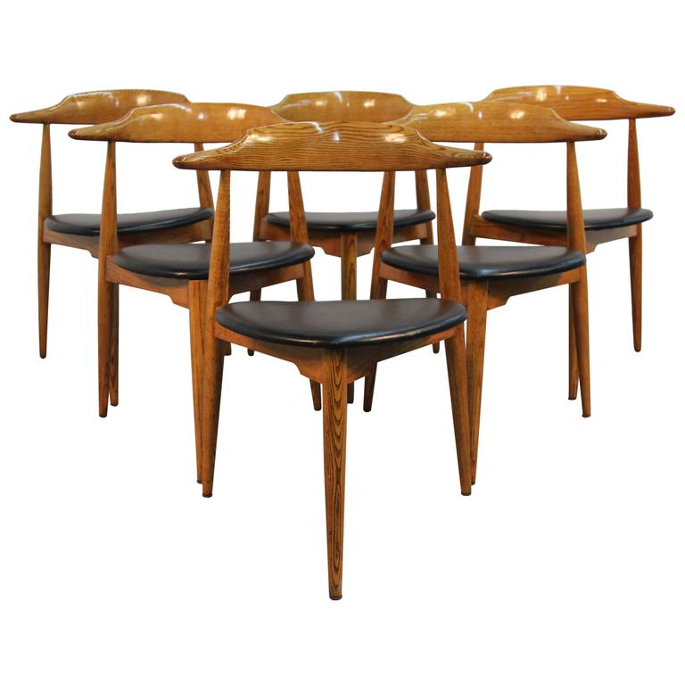 Three Legged Heart Chairs In The Manner Of Hans Wegner For At Three Legged Heart Chairs In The Manner Of Hans Wegner For