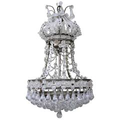 French Crystal Beaded Chandelier