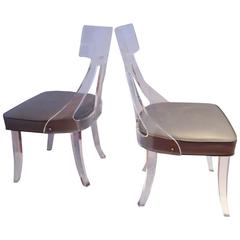 1970s Klismos Style Lucite Chairs Great Lines