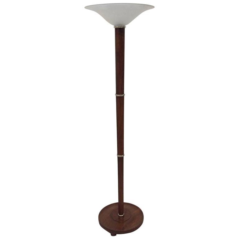 wood torchiere floor lamp