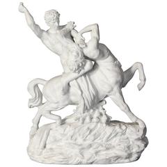 Vintage Monumental Dresden Porcelain Sculpture of a Centaur