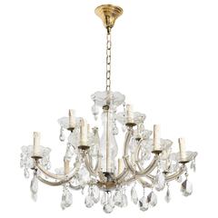 Antique Hollywood Regency Two Tiers Crystal Chandelier