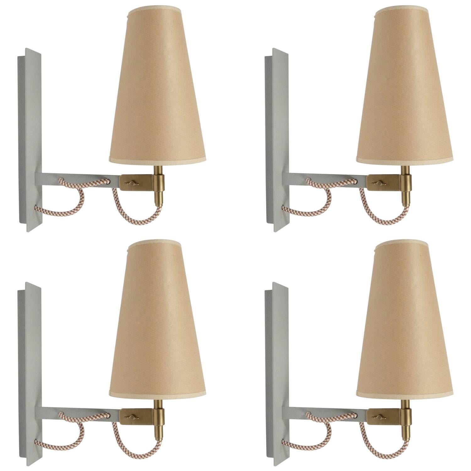 Set of Four 1980s "Kraft" Sconces by Andree Putman for Ecart International