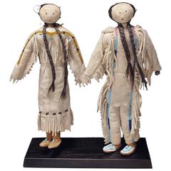 Antique Native American Pair of Dolls - Sioux, 19th Century
