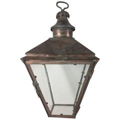 Antique 19th Century English Copper Street Lantern