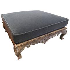 Large Italian Ottoman in Mohair