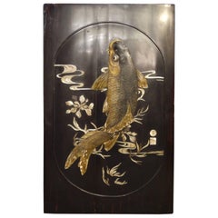 Antique Japanese Panel with Carp