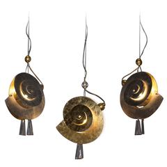 Handmade Ceiling Light, Lighting "Cochlea Snail"