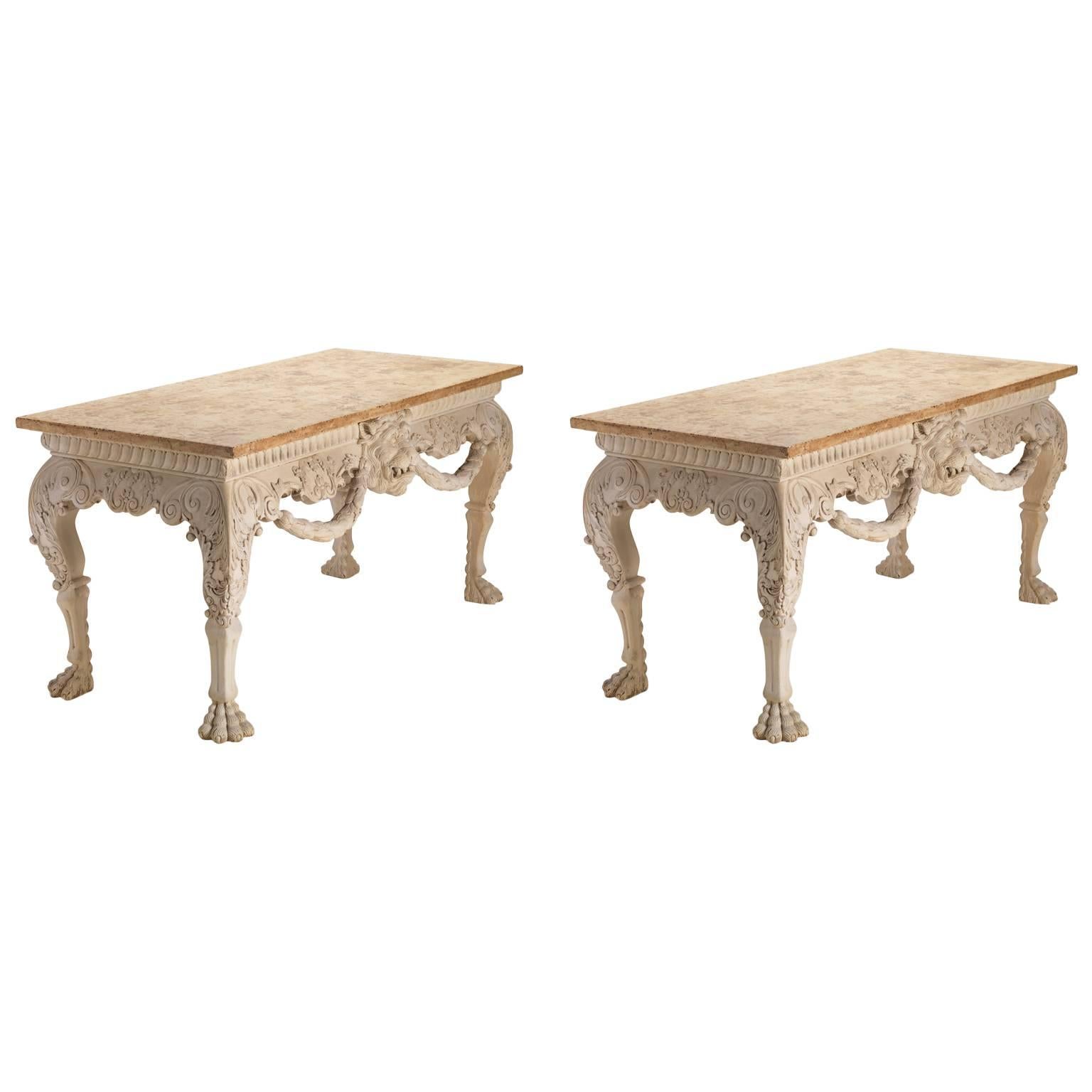 Irish Lion Mask Console Tables For Sale