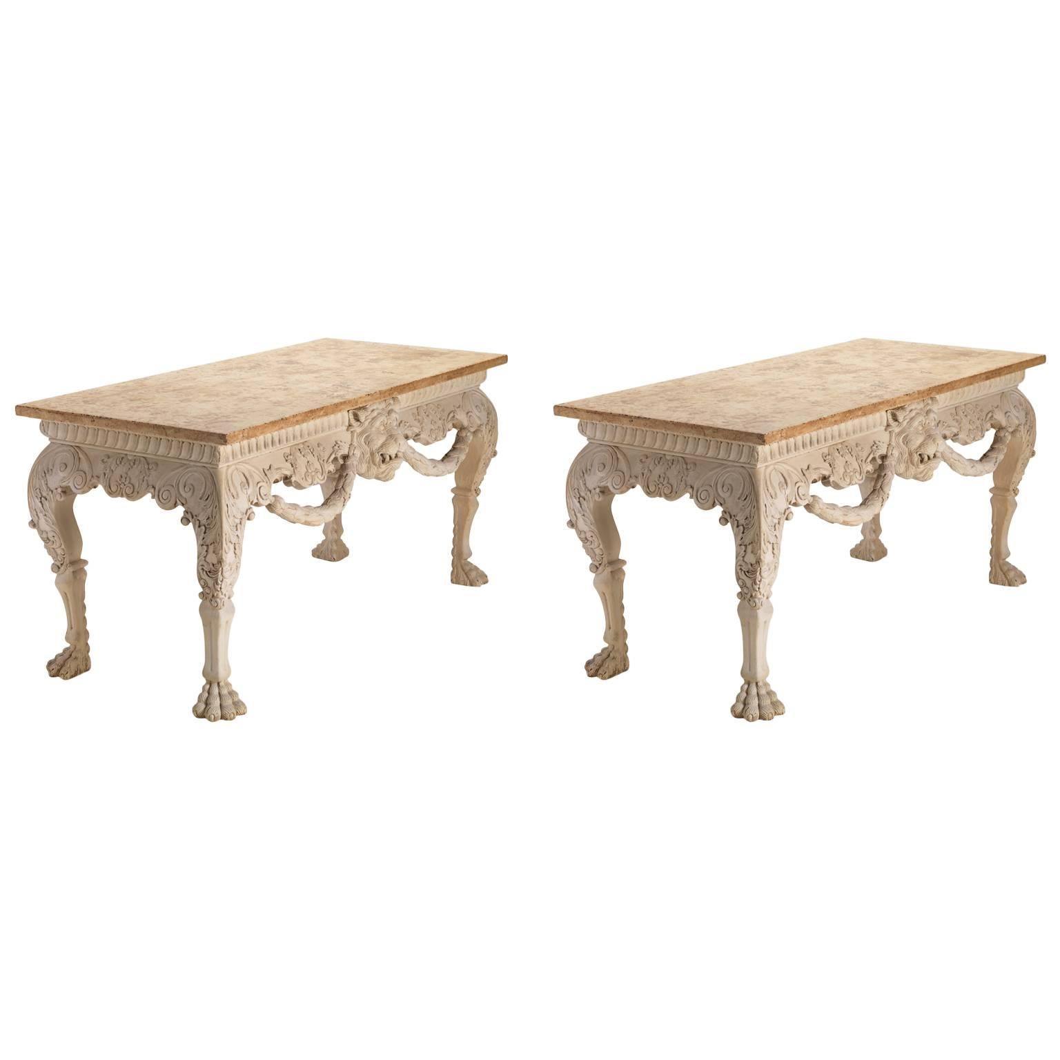 Irish Lion Mask Console Tables