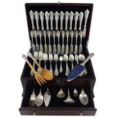 Grande Baroque by Wallace Sterling Silver Flatware Set for 12, 96 Pieces