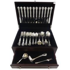 Antique Chantilly by Gorham Sterling Silver Flatware Set for 12, 65 Pieces