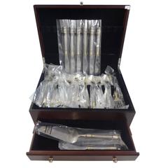 Aegean Weave Gold by Wallace Sterling Silver Flatware Set for Six, 33 Pieces