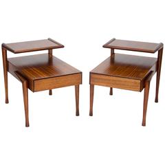 Pair of Step End Tables by John Keal for Brown Saltman