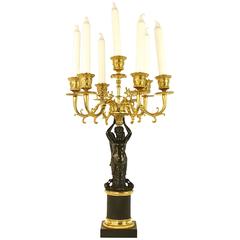 Empire Gilt-Bronze and Patinated Candelabra, circa 1815