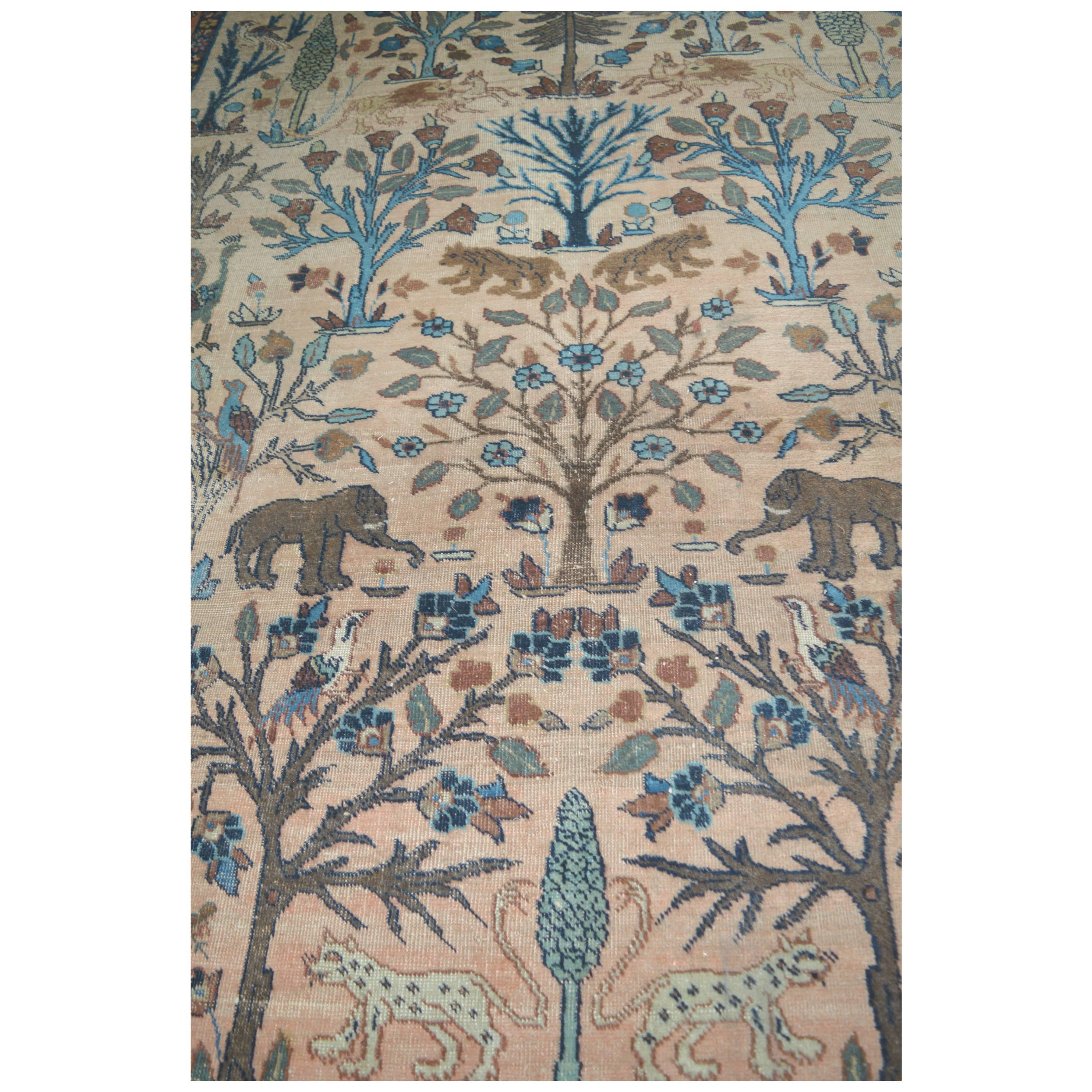 Rare Antique Persian Sultanabad "Animal Carpet"