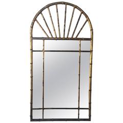 Gilt Metal Faux Bamboo La Barge Mirror