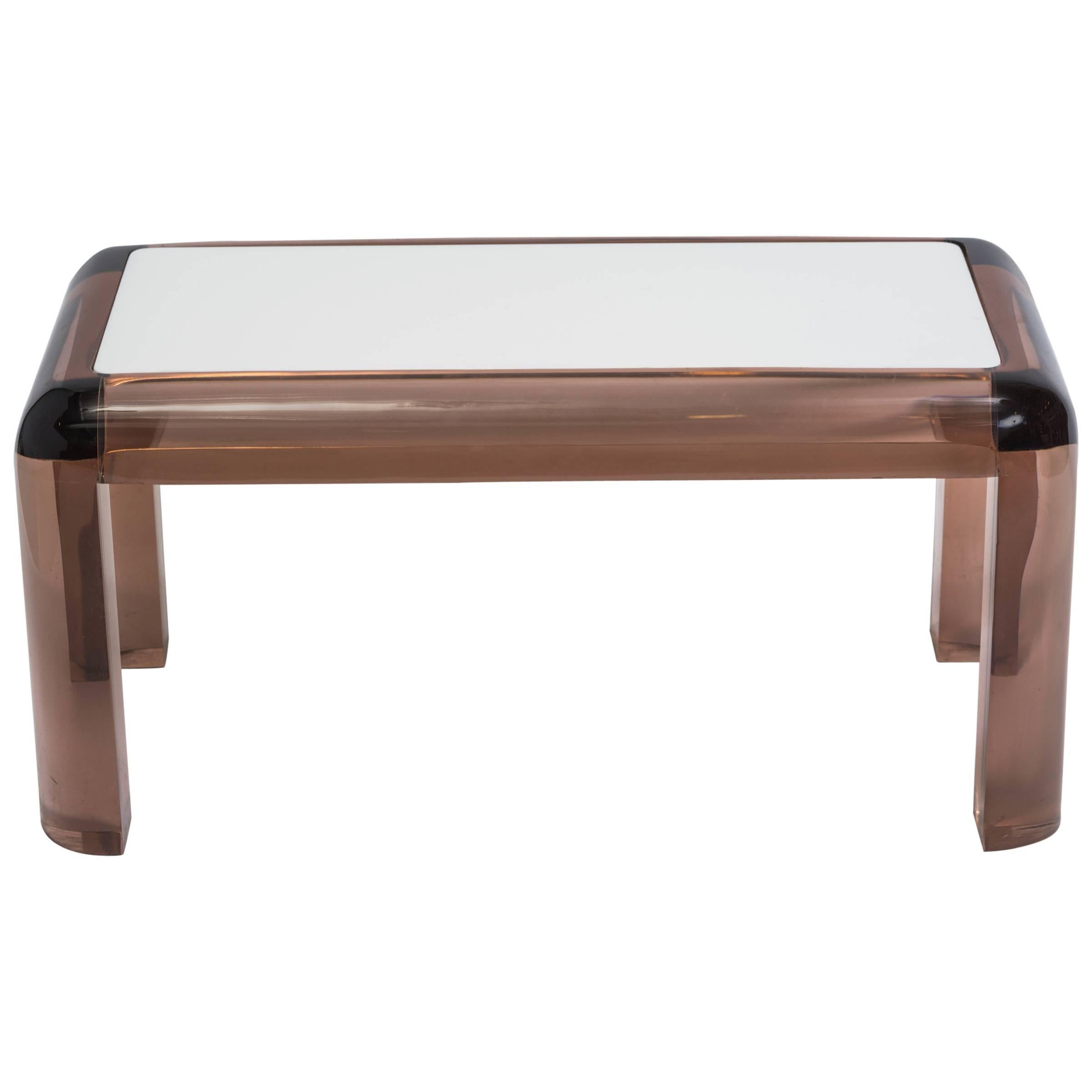 Chunky Lucite Side or Cocktail Table
