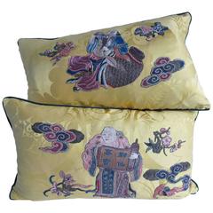 19th Century Chinese Embroidered Pillows