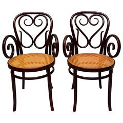 Italian Bentwood Armchairs in the Manner of Thonet