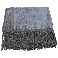 Custom Stenciled Silk Velvet Throw with Fringe