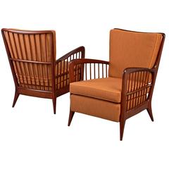 Pair of Sculptural Paolo Buffa Armchairs, circa 1940 7