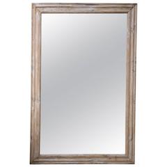 Large Carved French Pine Mirror