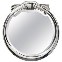 Nickeled Bow Shaped Mirror, Italy, 1930s 1