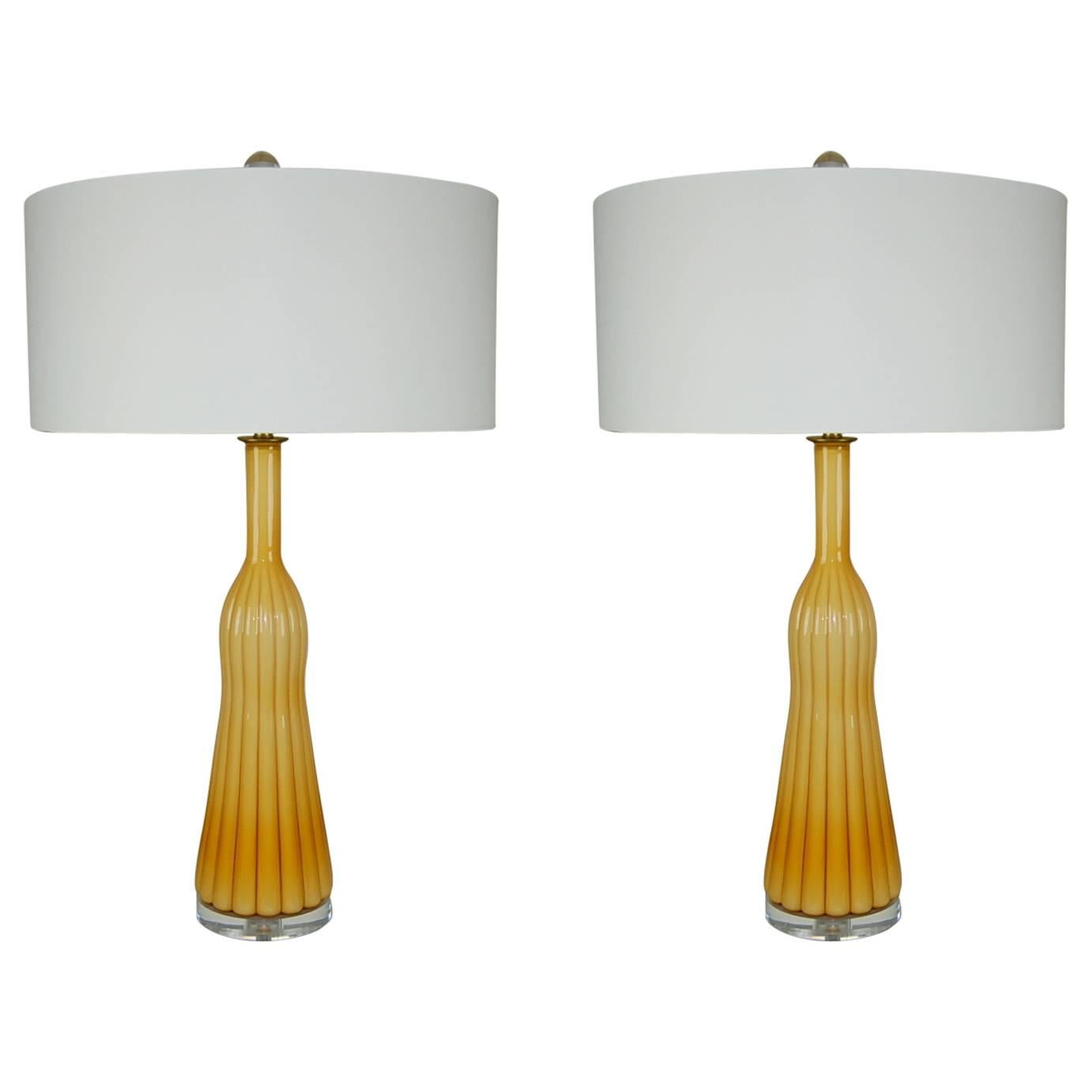 Gold Murano Table Lamps  For Sale