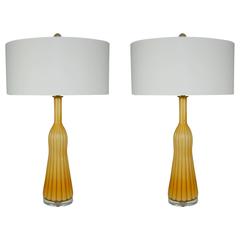 Retro Gold Murano Table Lamps 