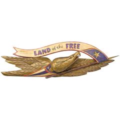 "Land of the Free" American Folk Eagle, Hand-Carved in the Style of Bellamy