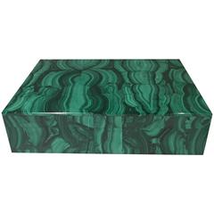 Malachite Box with Hinged Lid