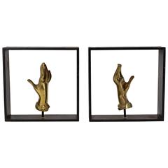 Pair of Surrealist Hand Bookends by Carl Auböck