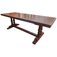 Stunning 19th Century French Walnut Trestle Dining Table  