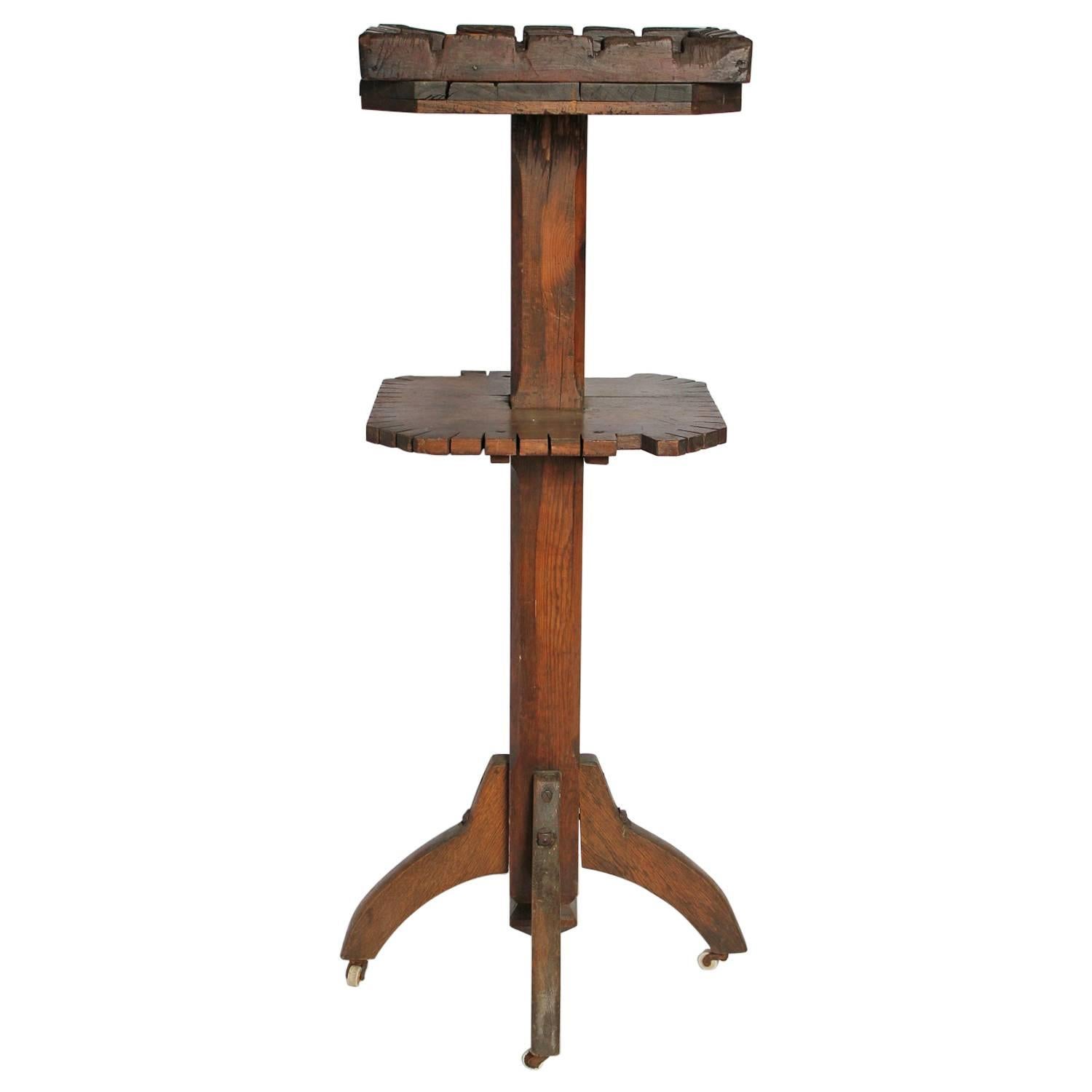 Antique Dry Goods Store Display Wood Stand For Sale