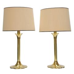 Pair of Stiffel Lamps Inspired by Tommi Parzinger's for Dorlyn Metalsmiths