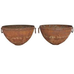 Large Antique Iron Bowls
