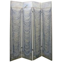 French Trompe L'oeil Blue and White Screen