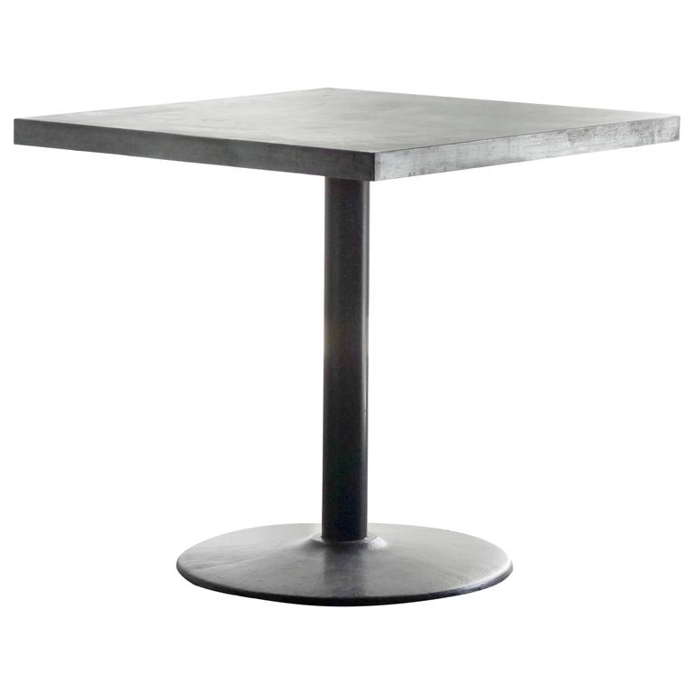 Bistro Table with Zinc Top and Reclaimed Steel Base at 1stDibs