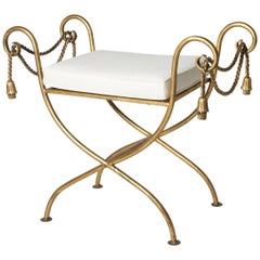 French Gilded Iron Dressing Bench, circa 1950